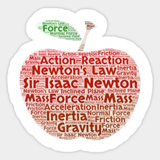 Physics Gift Apple Newton Sticker